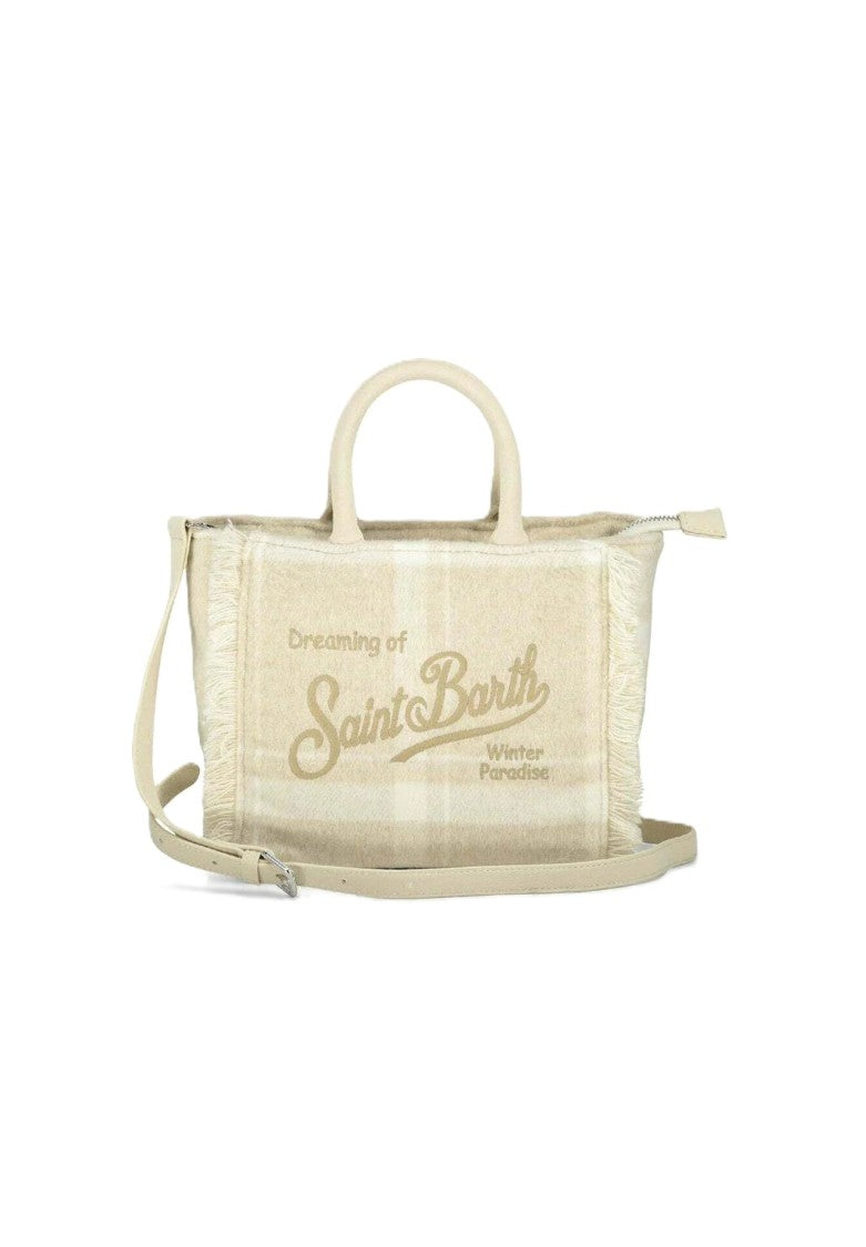 Mc2 Saint Barth Mini Felt Tote Bag With Fringed Edges
