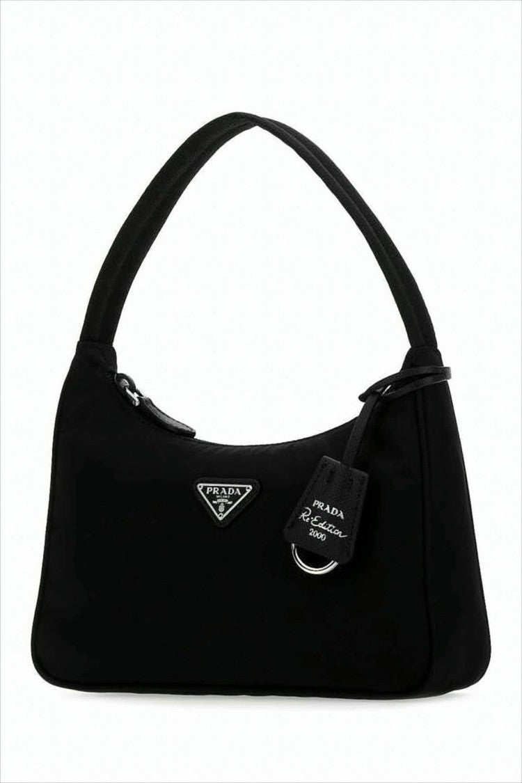 Prada Minimalist Black Nylon Shoulder Bag