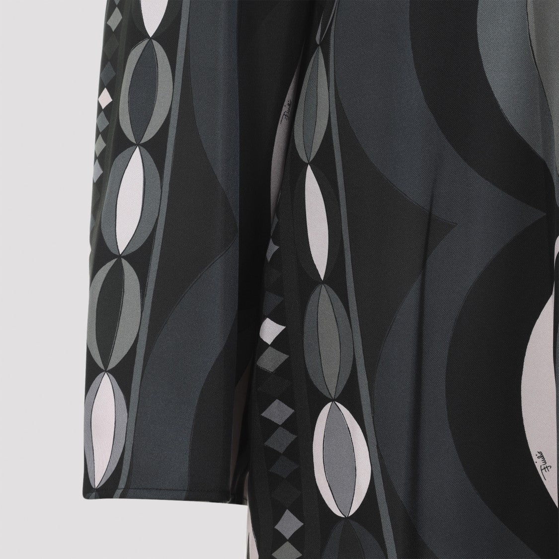 Pucci High Neck Mini Dress With Geometric Pattern And Tie Detail