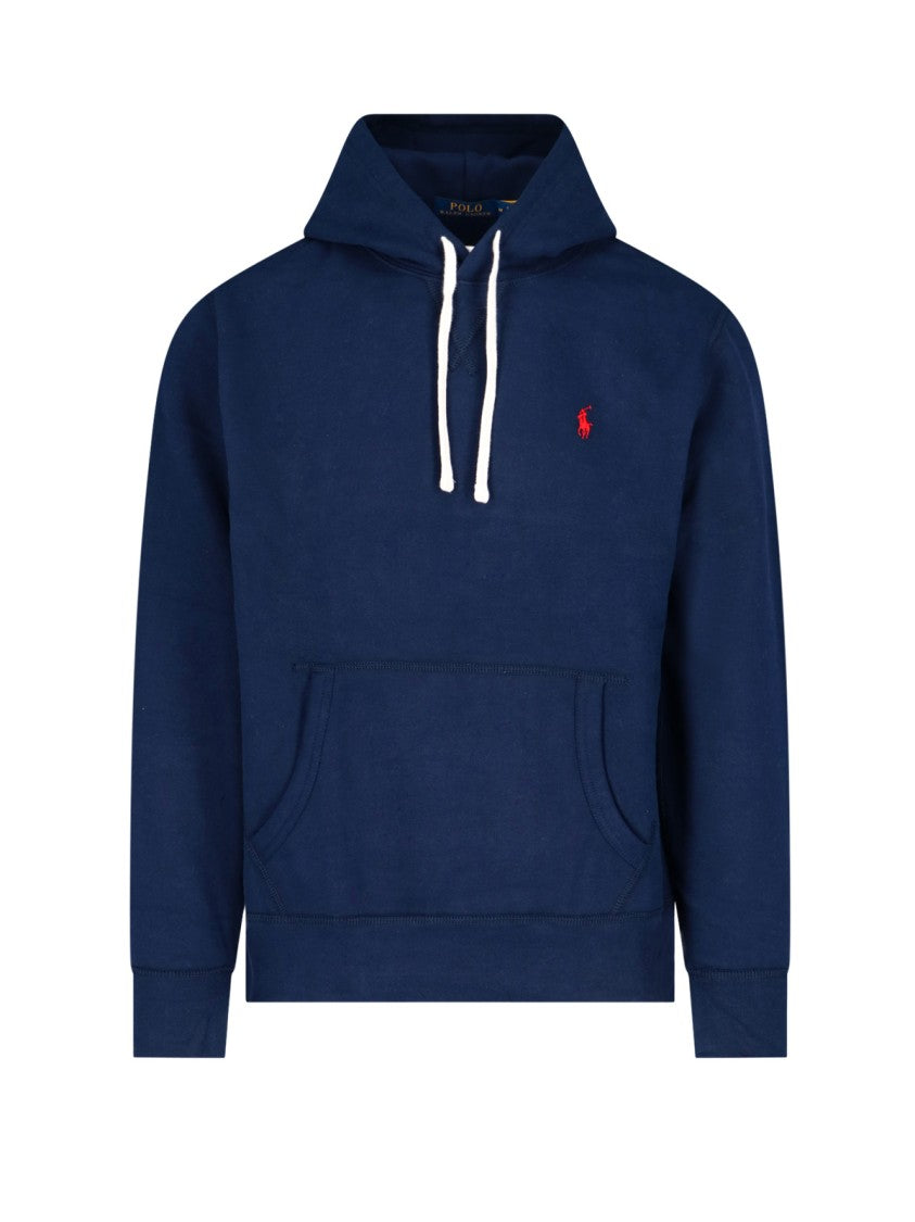 Polo Ralph Lauren Hoodie, In Blue Cotton Blend, Navy Tone