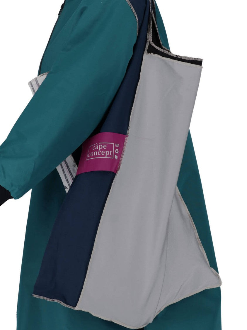 Cape Concept Blue Water-Repellent Contrast-Collar Econyl Jacket