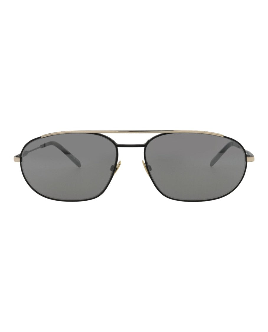 Saint Laurent Round-Frame Metal Sunglasses