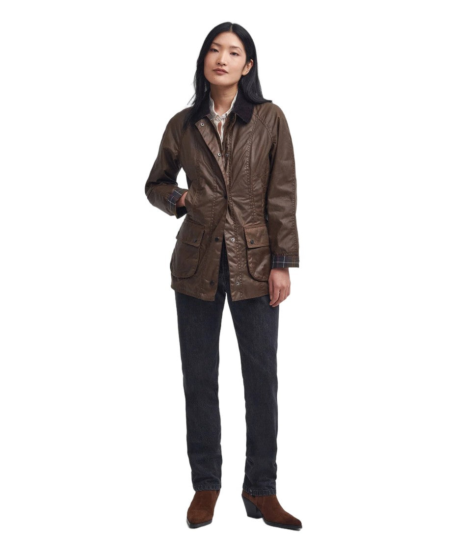 Barbour Beadnell Wax Jacket With Velvet Collar