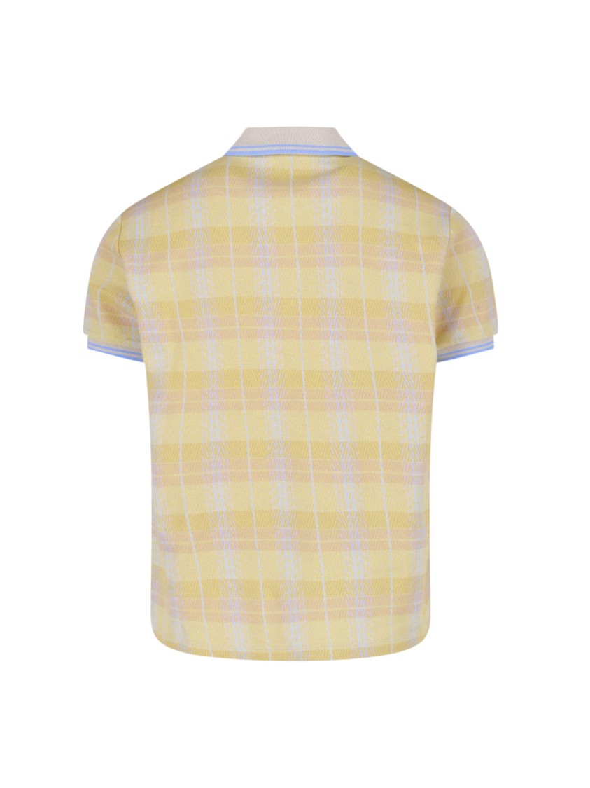 Vivienne Westwood Yellow And Light Blue Plaid Pattern Cropped Polo Shirt