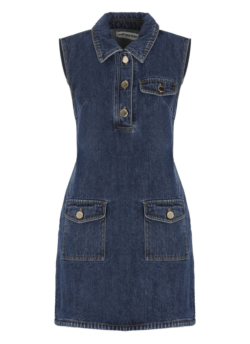 Self-Portrait Mini Dress With Classic Collar