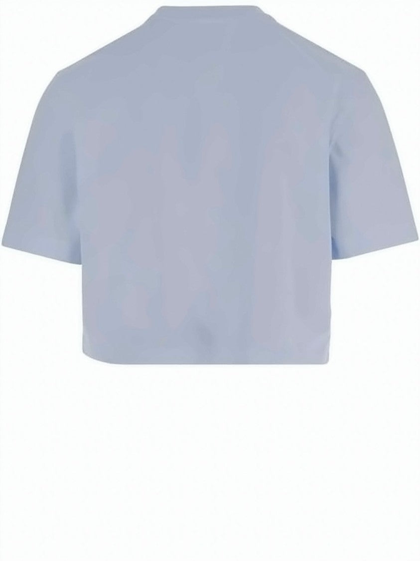 Jacquemus Cropped T-Shirt With Subtle Logo Embroidery