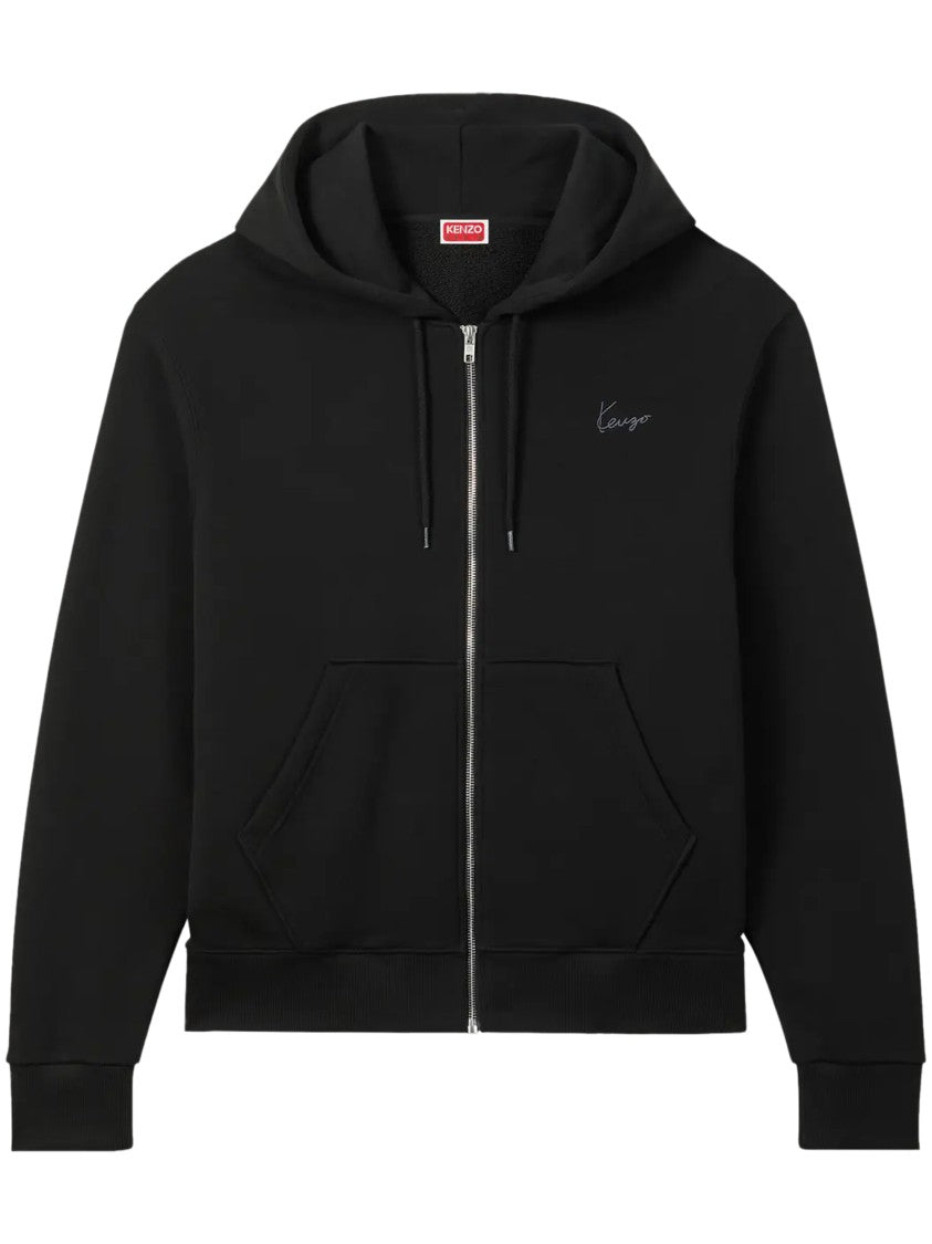 Kenzo Minimalist Embroidered Zip-Up Hoodie