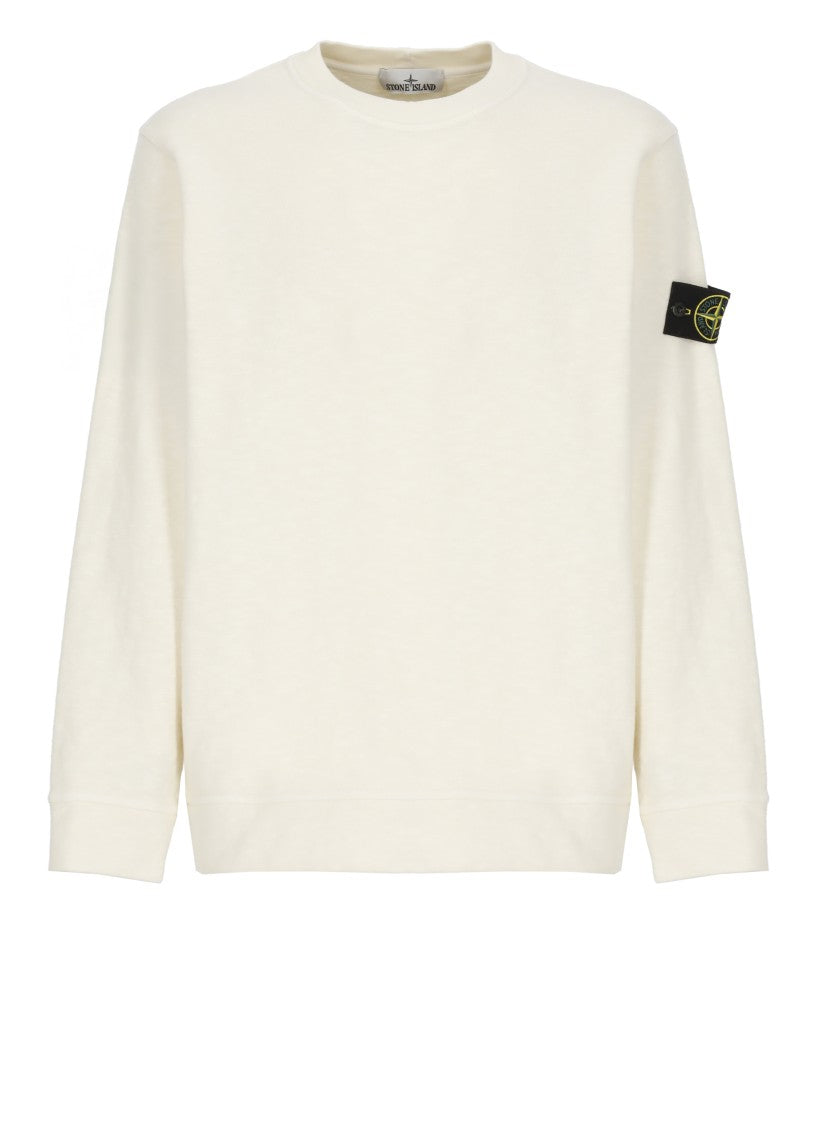 Stone Island Ivory Cotton Sweatshirt