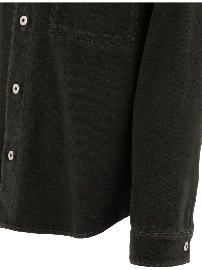 Burberry Button-Up Cotton Jacket With Classic Collar