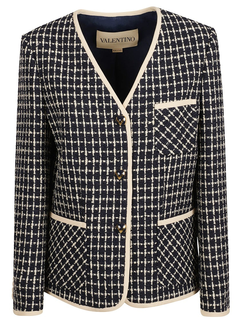 Valentino Garavani Textured Front Button Jacket