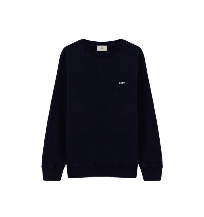 Autry Blue Crew Neck Sweatshirt With Embroidered Logo