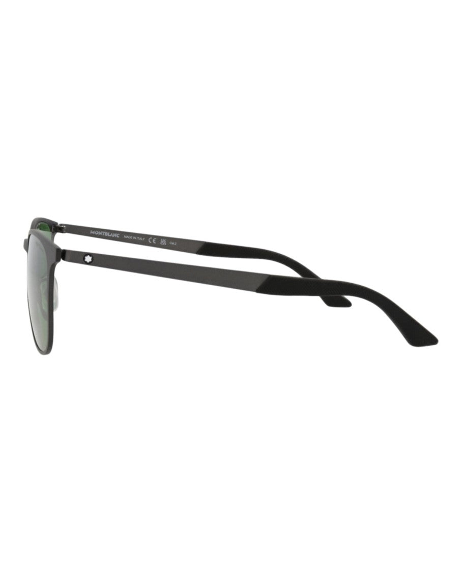 Montblanc Square Metal Sunglasses With Green-Tinted Lenses