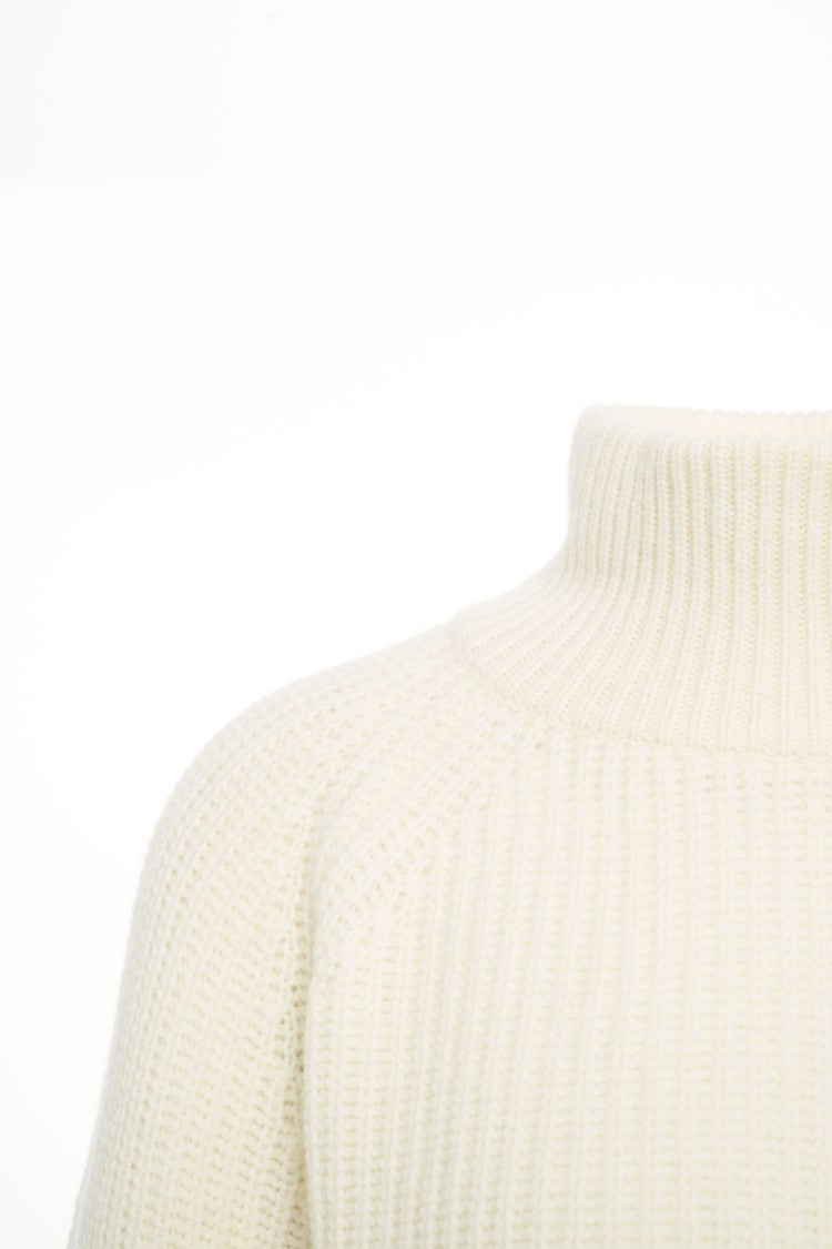 Jucca High-Neck Knitwear Sweater With Gathered Cuffs