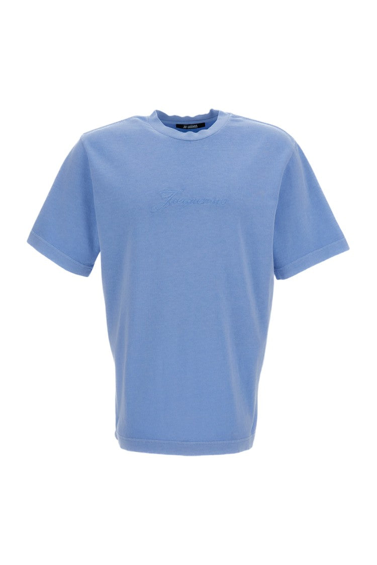 Jacquemus Clear Blue T-Shirt With Classic Crew Neckline