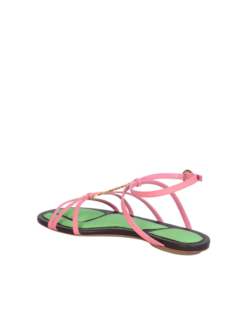 Jacquemus Tricolor Lambskin Leather Sandals