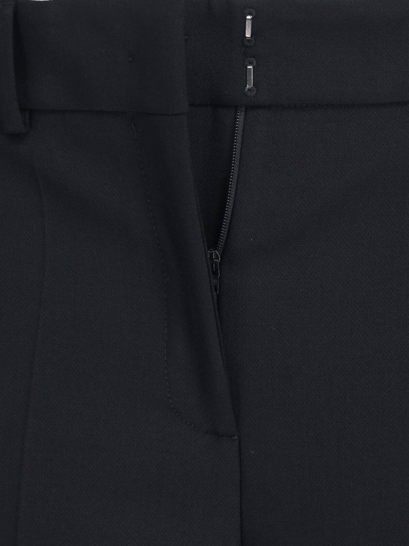 Incotex Black Stretch Wool Flared Tailored Pants