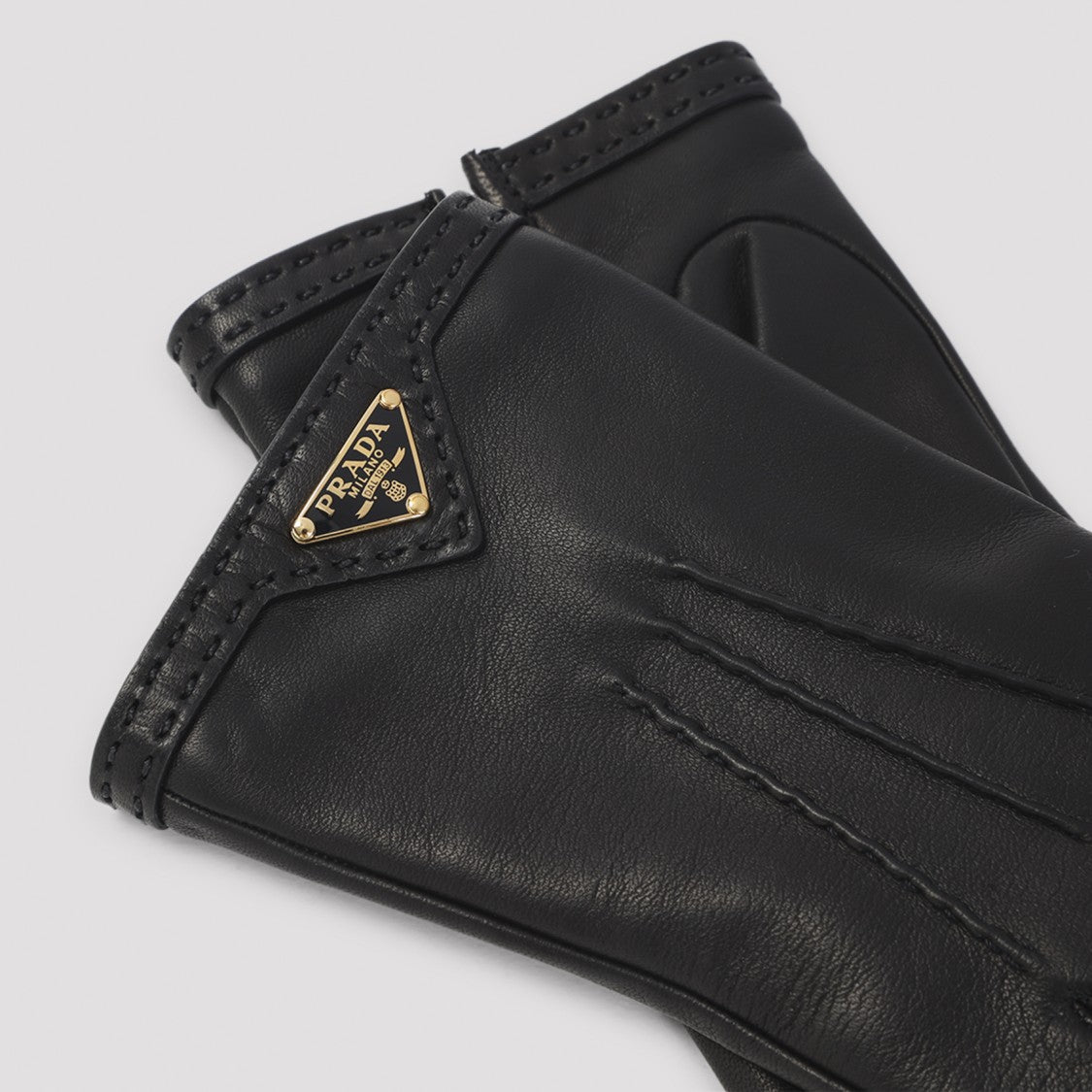 Prada Black Nappa Lamb Leather Gloves