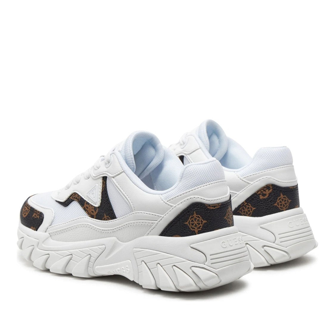 Guess White Nowah Monogram Accent Chunky Sneakers