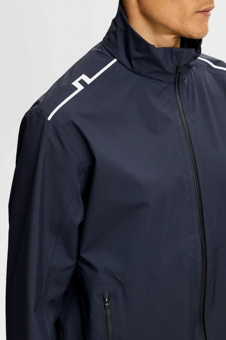 J Lindeberg Sleek Black Casual Jacket With High Collar