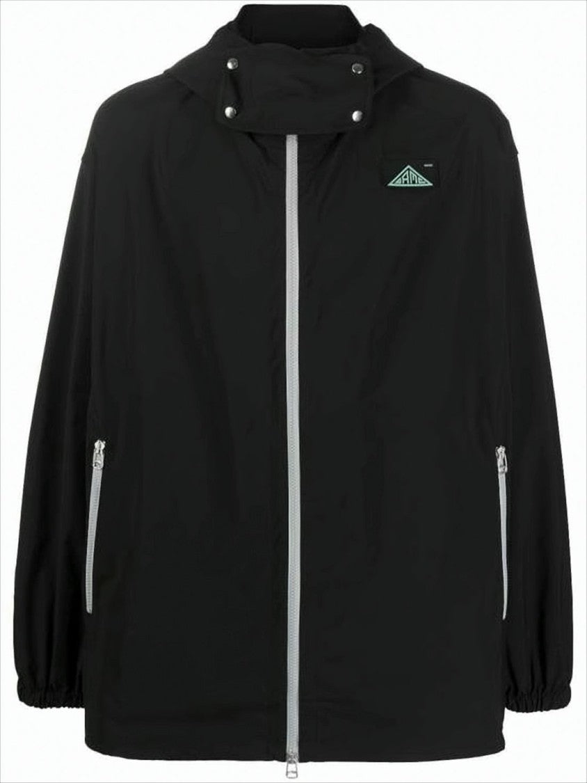 Oamc Polyester Black Jacket With Contrasting Zippers