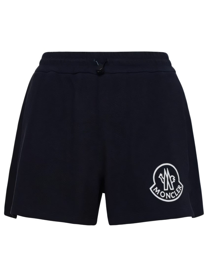Moncler Relaxed-Fit Black Shorts With Textured Finish