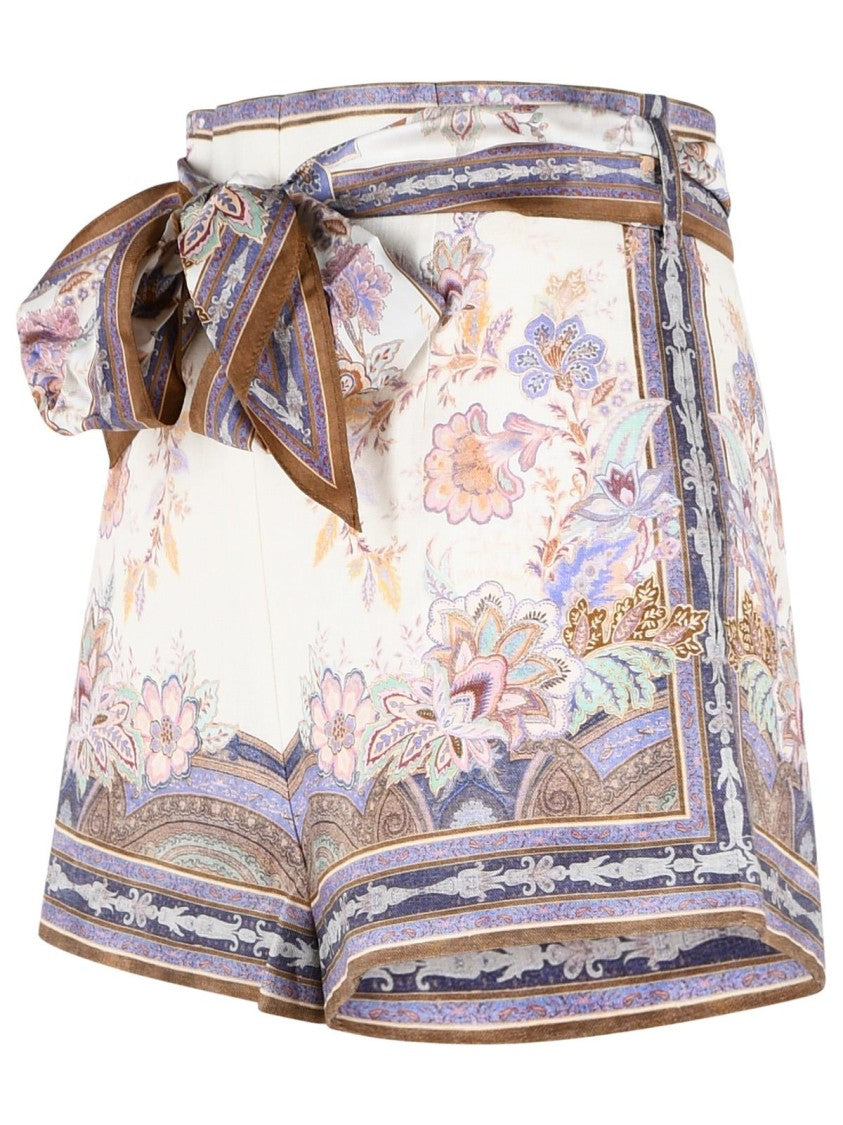 Zimmermann 'Luna' Cream Linen Shorts