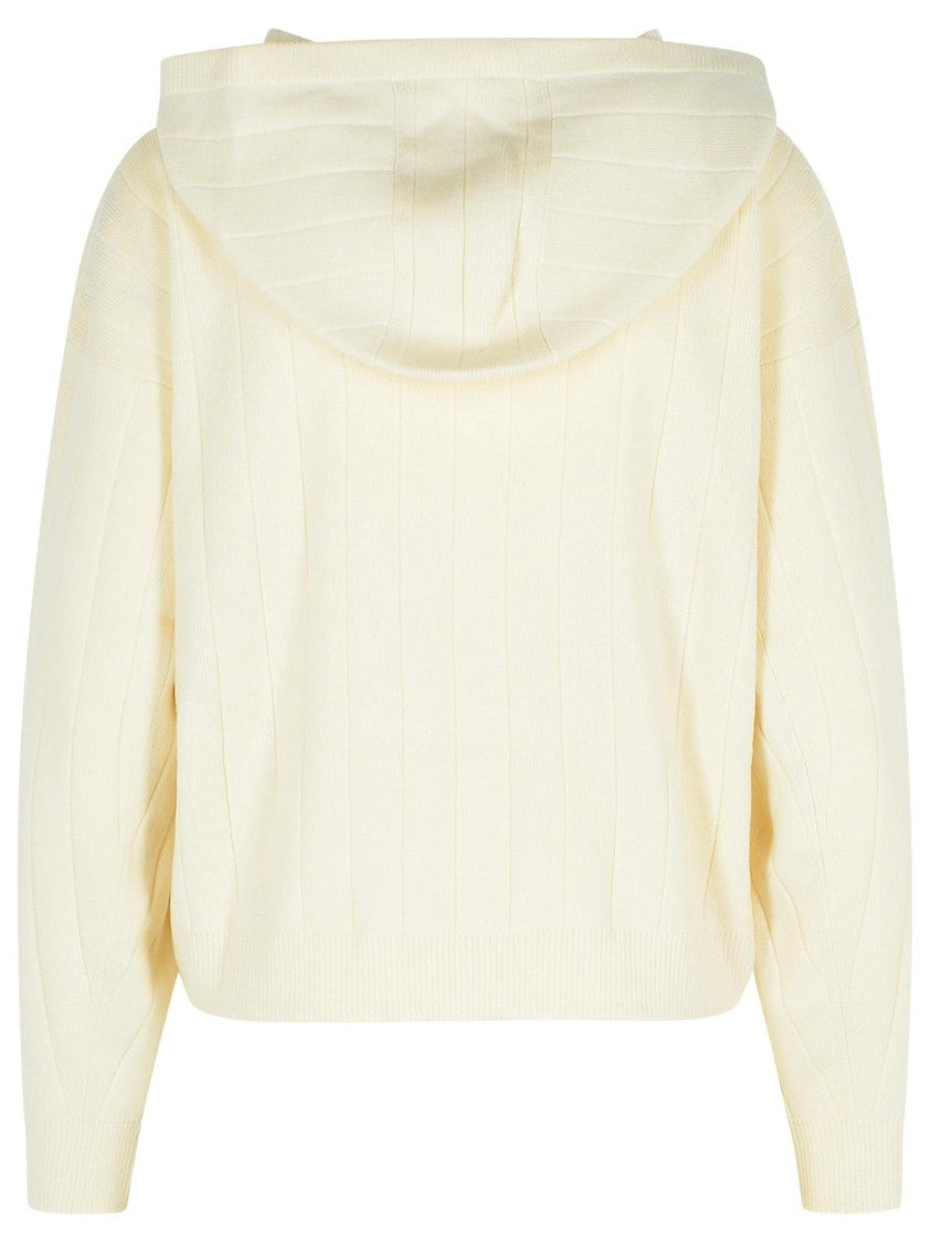 Max Mara Rubiera' White Cashmere Yarn Cardigan