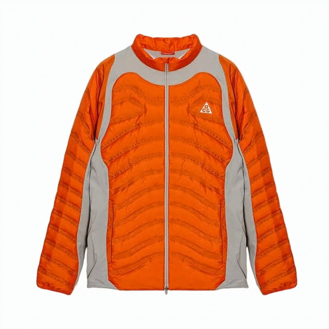 Nike Orange Quilted Jacket With Light Grey Panels