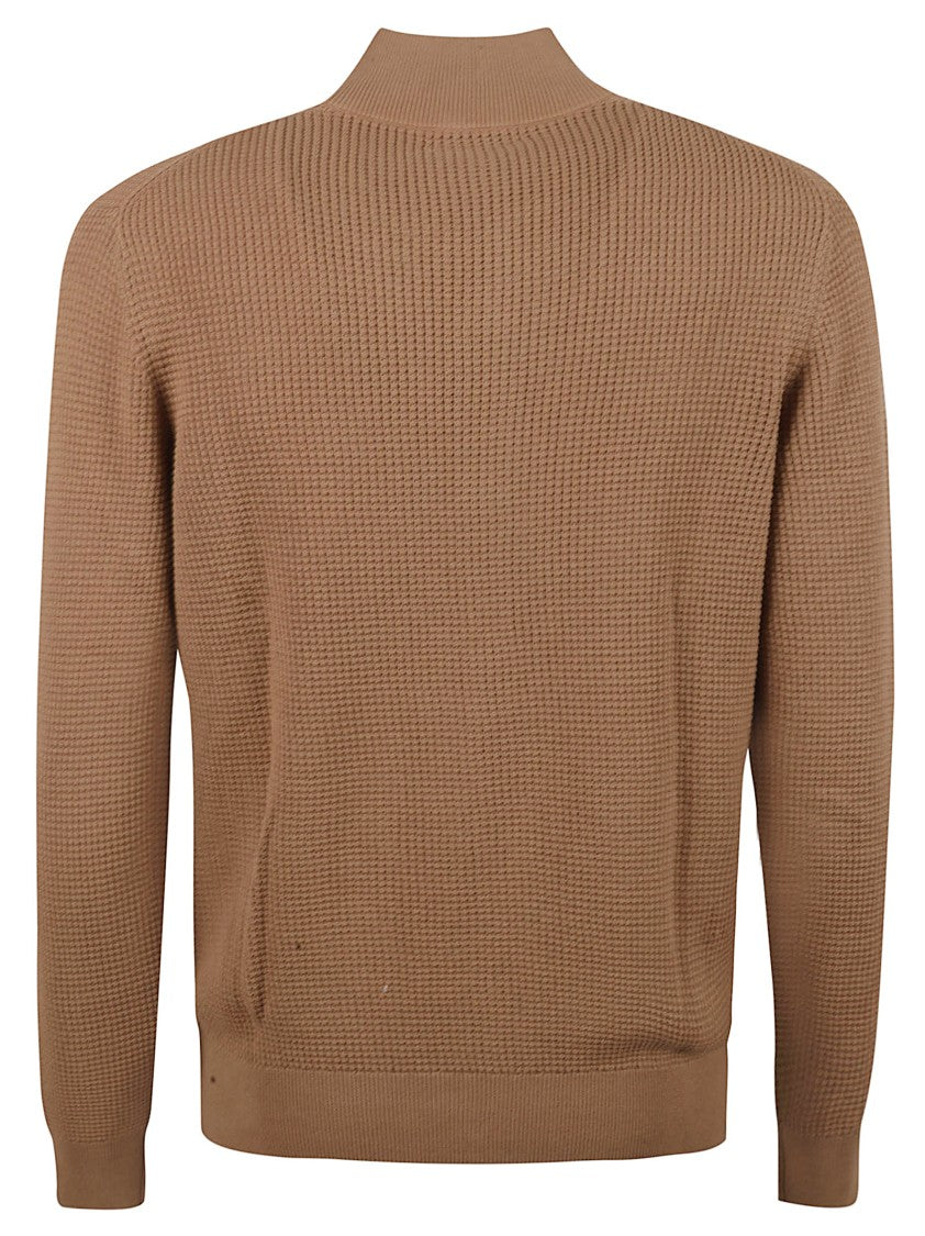 Ballantyne Textured Knit Sweater With Button-Up Front