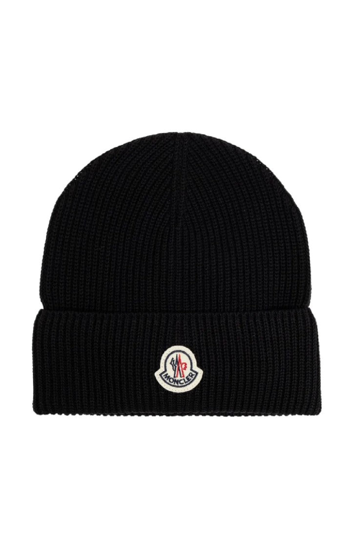 Moncler Ribbed Knit Beanie With Folded Cuff