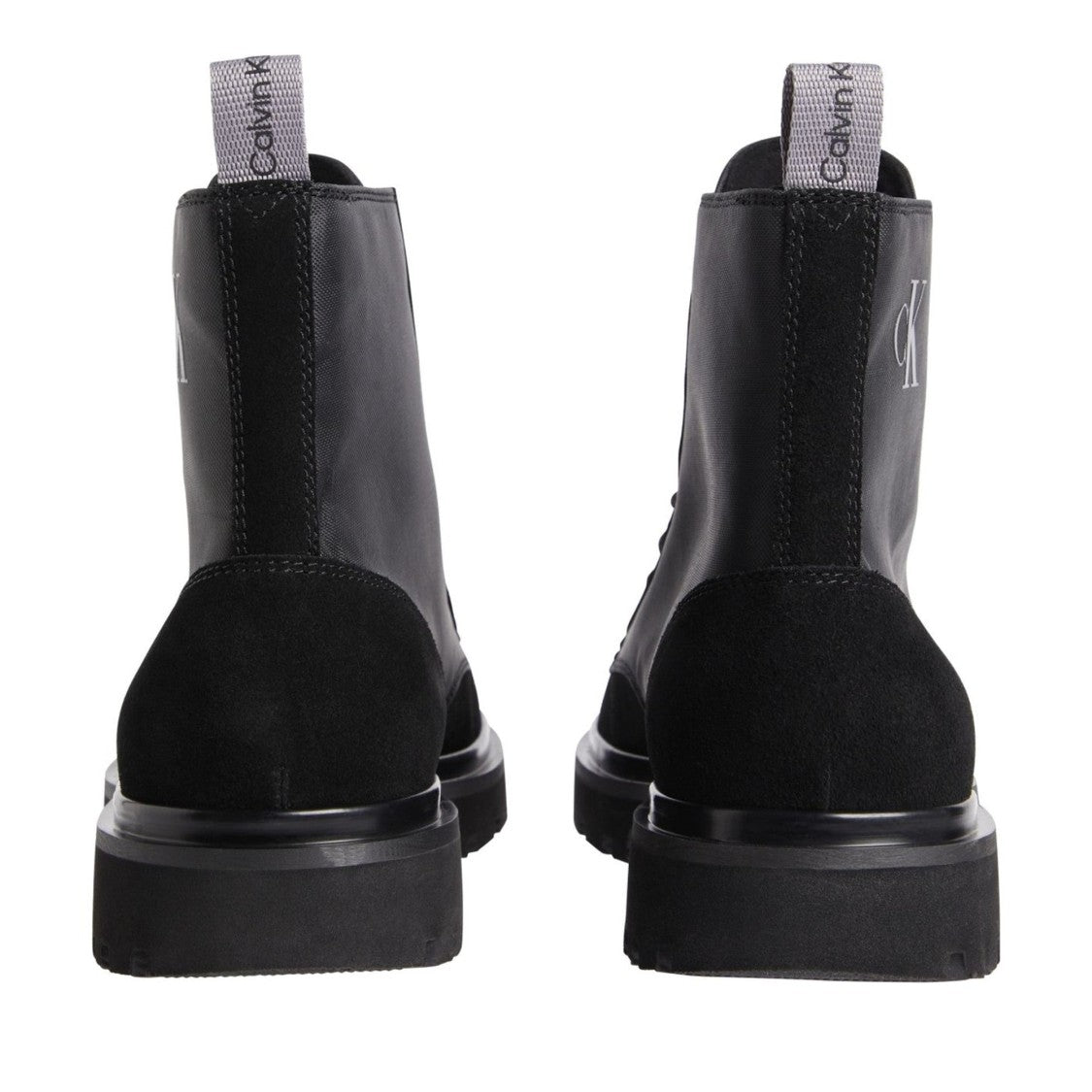 Calvin Klein Jeans Eva Black Smooth Leather-Suede Hiking Boots