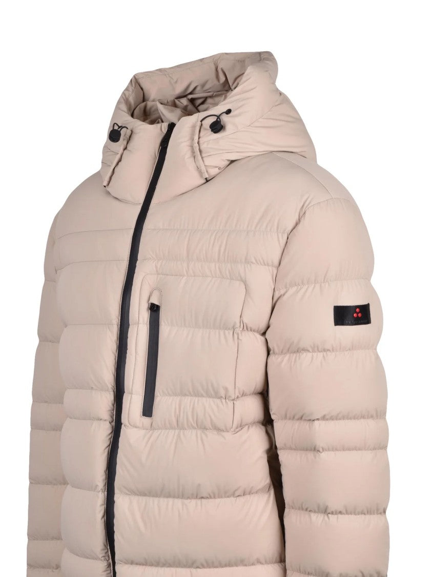 Peuterey Beige Praxi Contrast Cuffs Down Polyamide Jacket