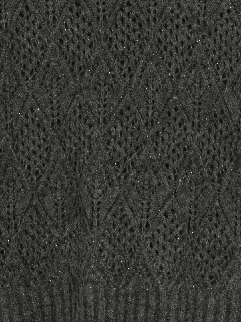 Dexterior Textured Knit Sweater With Diamond Openwork Details