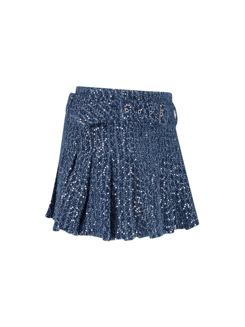Charles Jeffrey Loverboy Pleated Mini Skirt With Shimmering Sequins