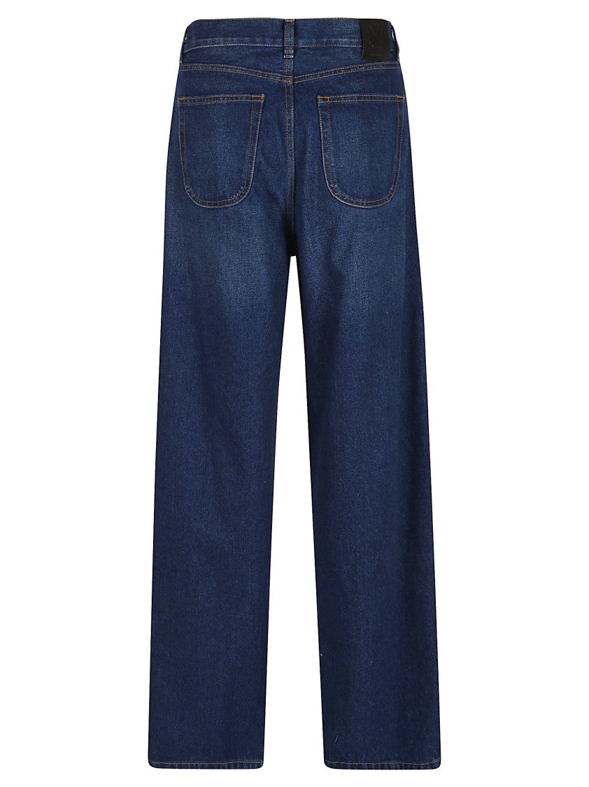 Off-White Relaxed Fit Denim Jeans With Classic Five-Pocket Styling