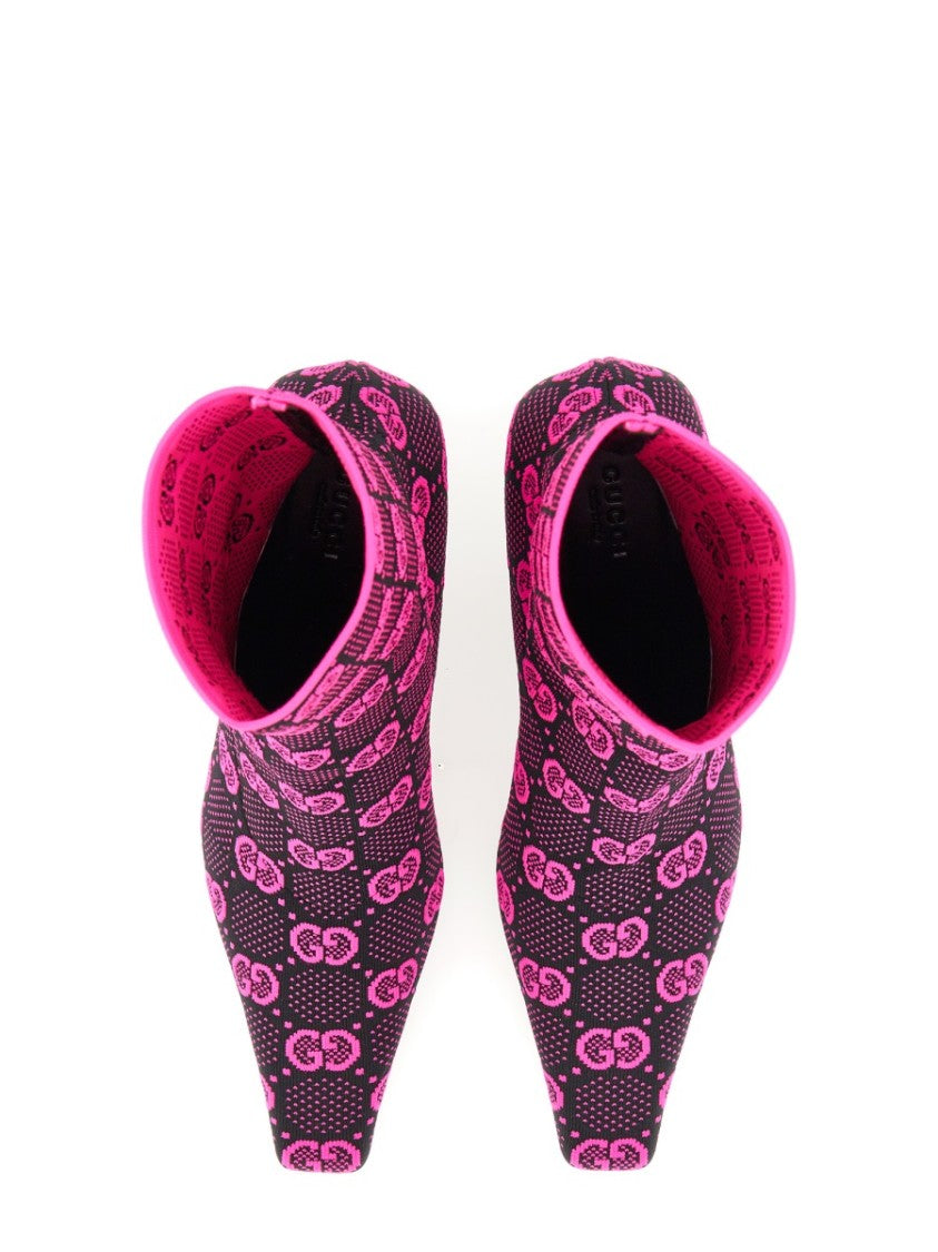 Gucci Knitted Medium Heel Boots With Contemporary Design