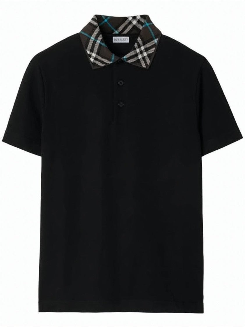 Burberry Short-Sleeved Polo Shirt With Checkered Collar
