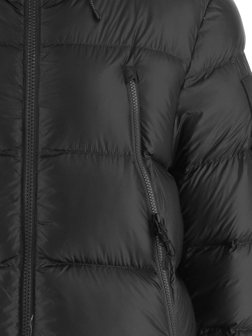 Outhere Quilted Nylon Down Jacket With Adjustable Hood And Zippered Pockets