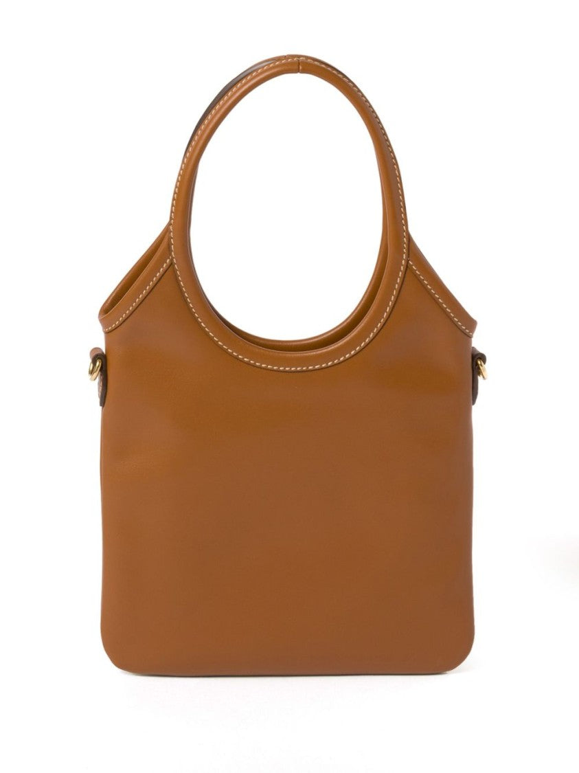 Miu Miu Structured Leather Handbag With Detachable Shoulder Strap