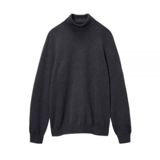 Saint James Fitted Black Wool Turtleneck Sweater