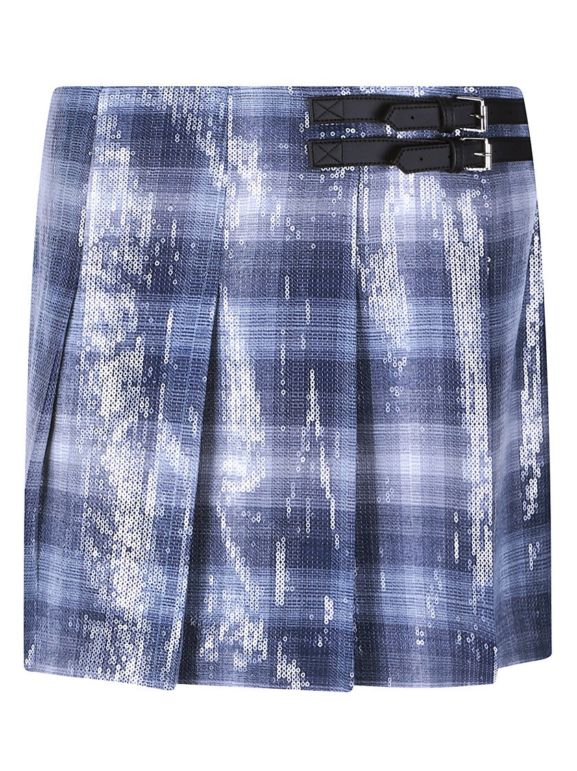 Pinko Gongora Pleated Sequined Mini Skirt