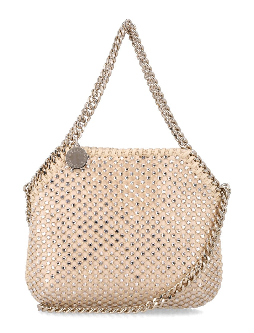 Stella Mccartney Falabella Mini Crystal Embellished Woven Shoulder Bag