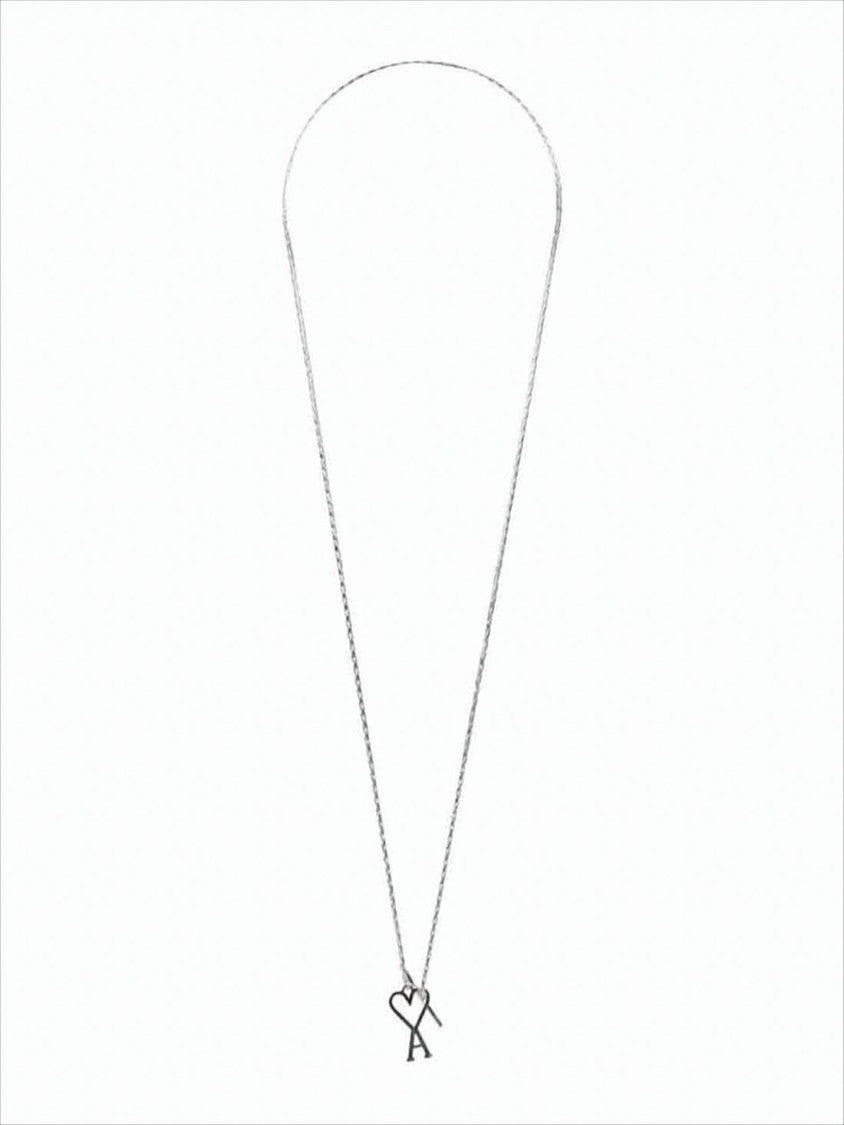 Ami Paris Delicate Silver Necklace With Heart