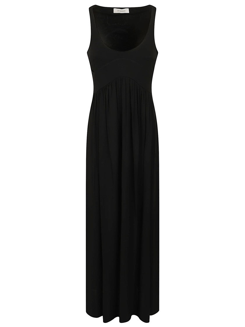 Max Mara Long Crepe Jersey Dress With Contoured Back Opening