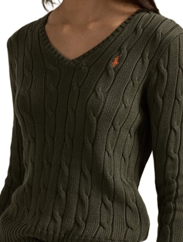 Polo Ralph Lauren Harvest Olive Cable-Knit Sweatshirt