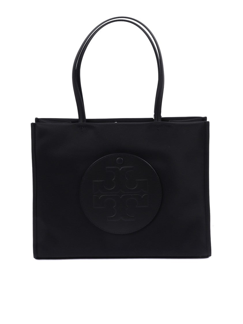 Tory Burch Black Ella Small Embossed Tote Bag