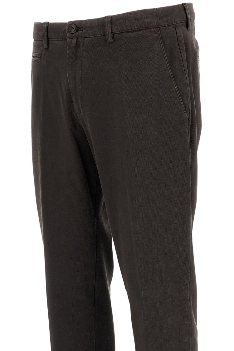 Briglia 1949 Brown Stretch Cotton Straight-Leg Pants