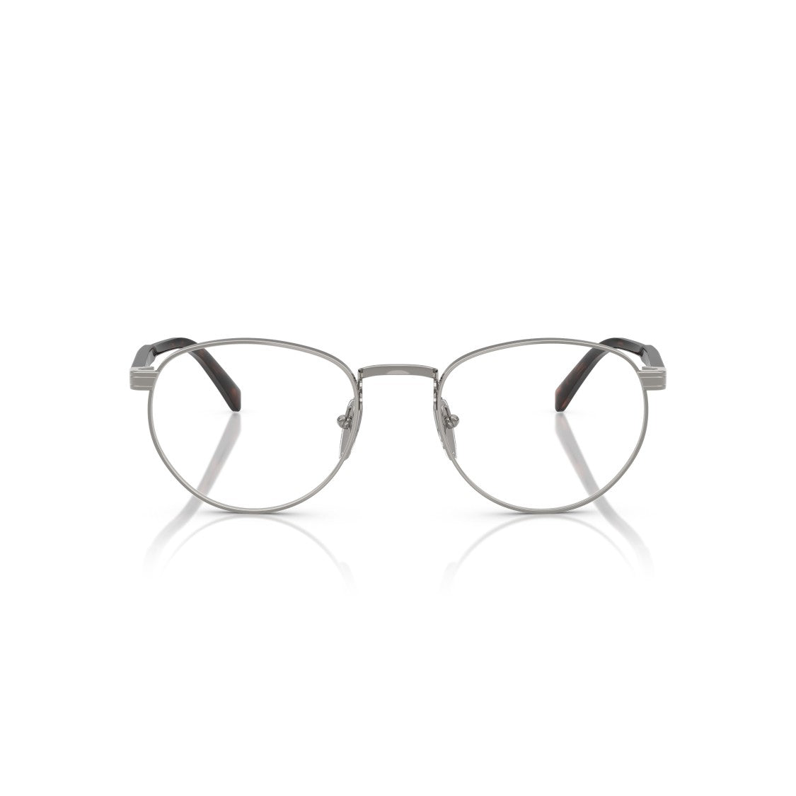 Prada 0Pr B52v Rounded Lens Silver Frame Eyeglasses