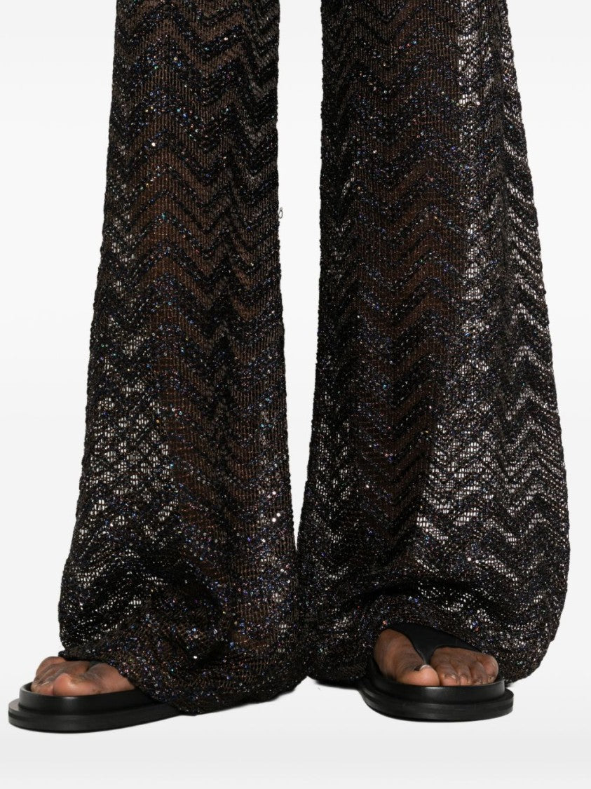 Missoni Knit High-Rise Wide-Leg Trousers