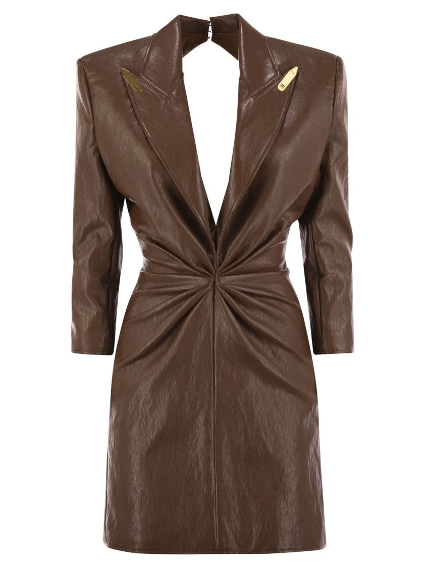 Elisabetta Franchi Craquelé Dress With Lapels